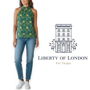 Liberty of London for Target halter neck top  "Hera" peacock feather print Small